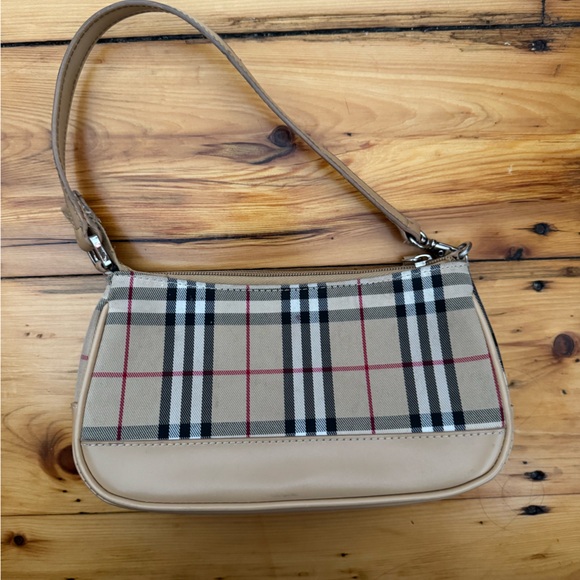 Vintage Handbags - Y2k Plaid Beige Shoulder Bag